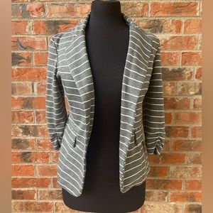 SoHo Gray and White Striped Blazer Like New